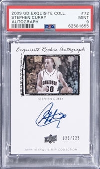 2009-10 Upper Deck Exquisite Collection "Exquisite Rookie Autograph" #72 Stephen Curry Signed Rookie Card (#025/225) - PSA MINT 9
